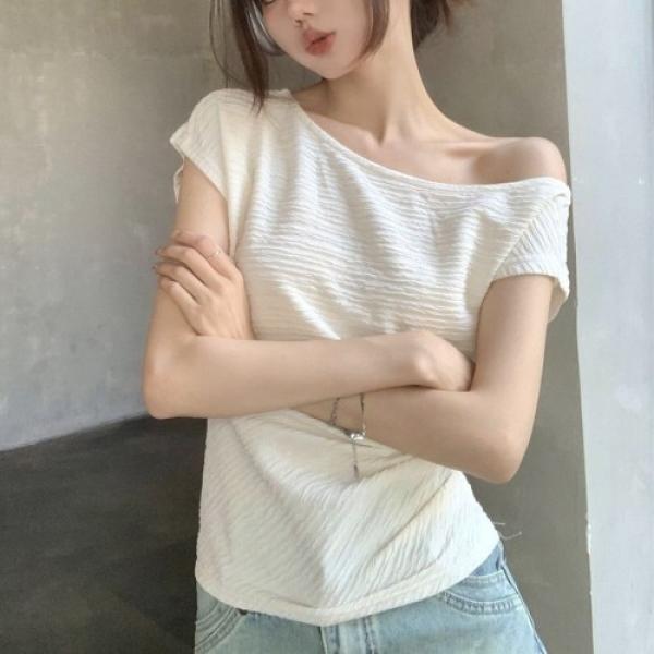 데일리 여리핏 드레이프 셔링 반팔티