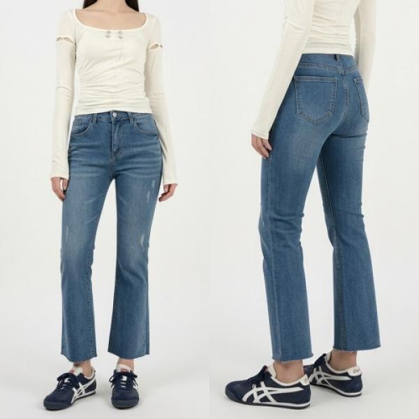 여성 빈티지 부츠컷 스판데님 팬츠