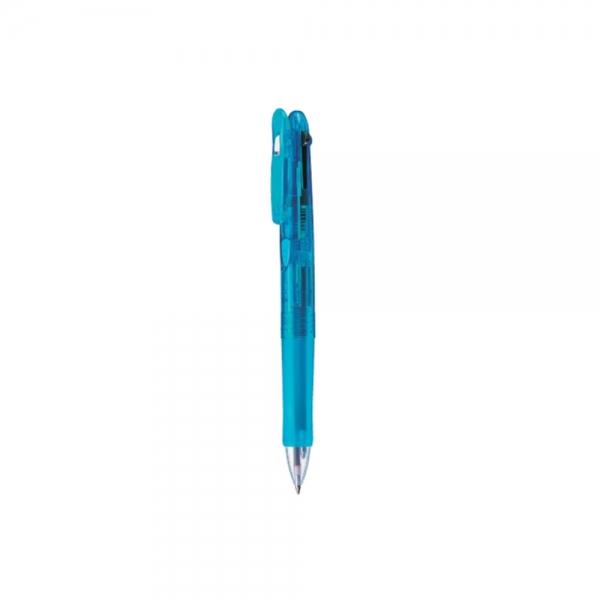 f20 23007 제브라 클립온 4색볼펜 B4A3-LB청록바디 라이트블루 1개 1개입