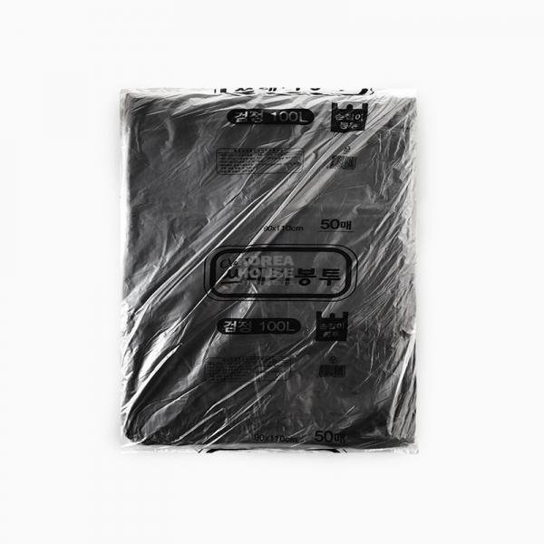 손잡이 대용량 쓰레기 봉투 100L 검정색 50매