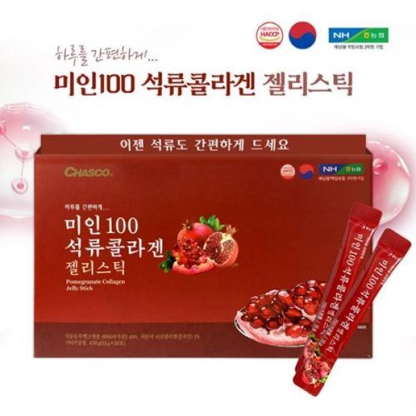 차스코 미인 100 석류콜라겐 젤리스틱 15g X 30포