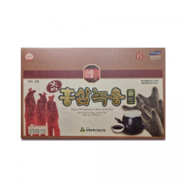 경북농축산영농조합 참홍삼녹용골드 70ml x 30포 + 핸드캐리어