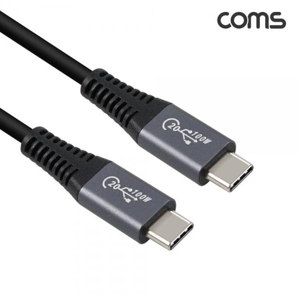 Coms USB 3.1 Type C PD 스프링 케이블 최대 2.2M C타입 MM 20Gbps 100W 고속충전 TB855