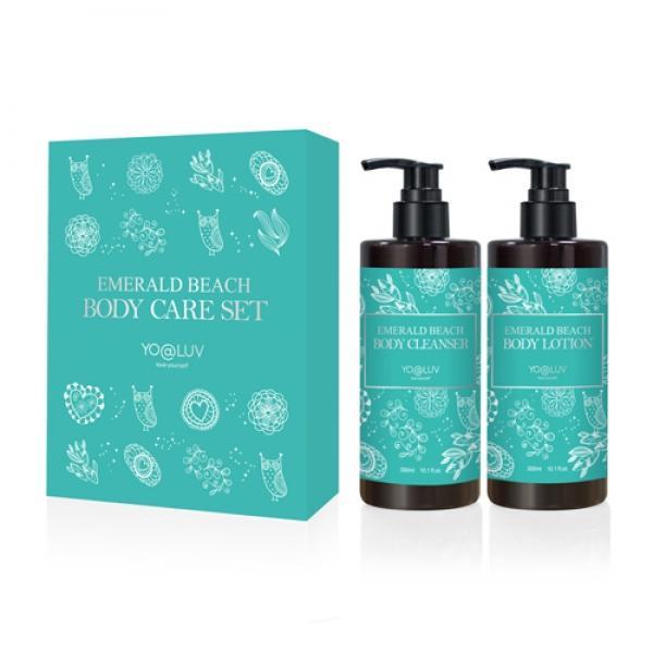 요아럽 에메랄드비치 바디케어세트 바디로션 300ml, 바디클렌저 300ml