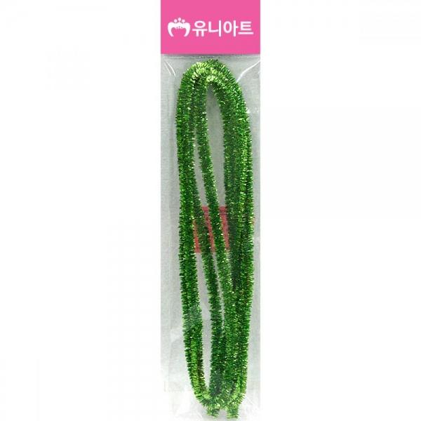 유니아트 만들기재료  반짝이모루 연두