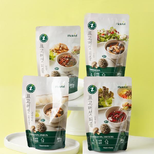 표고버섯 장아찌 130g / 4가지맛 피클 절임반찬 캠핑용 반찬