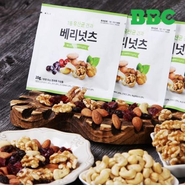 비비씨 7종 유산균 견과 베리넛츠 50입 무지박스