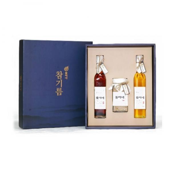 들메내5호 쇼핑백 참기름250ml + 들기름250ml + 볶음통깨130g