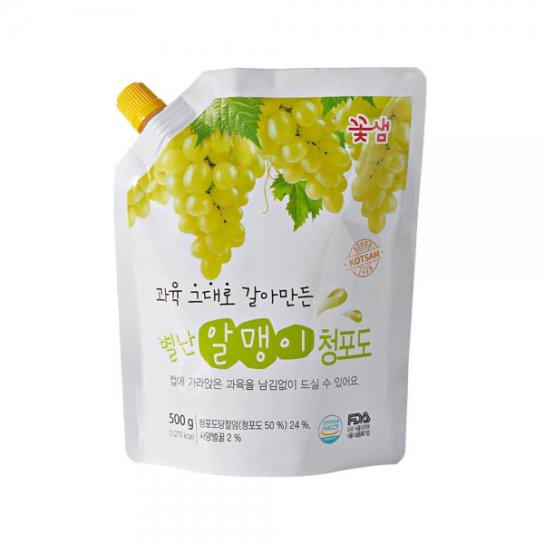 꽃샘 별난 알맹이 청포도 500g 청포도청 파우치 에이드