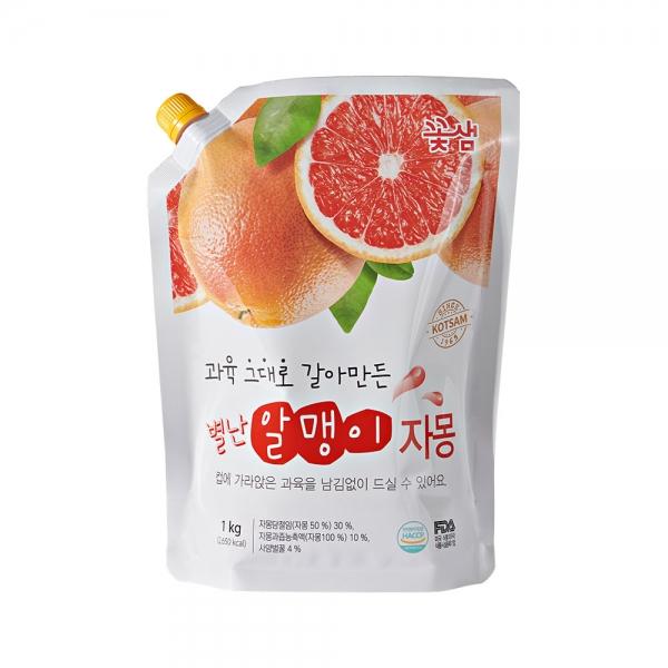 꽃샘 별난 알맹이 자몽 1kg 자몽차 자몽원액 에이드