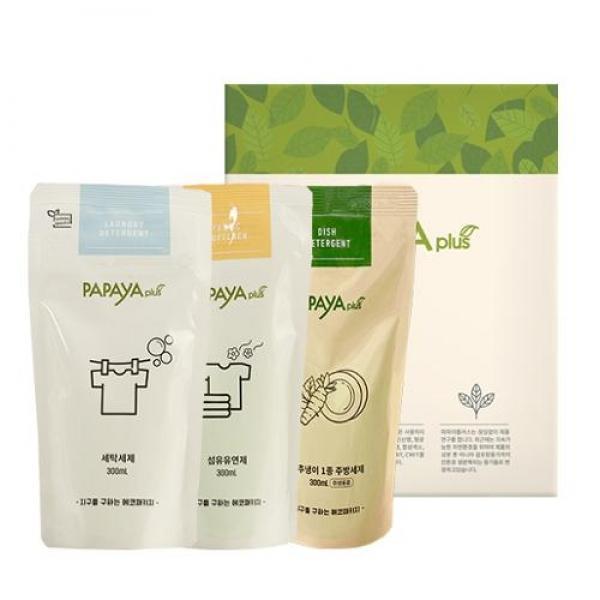 파파야플러스 파우치300ml 리필 3종
