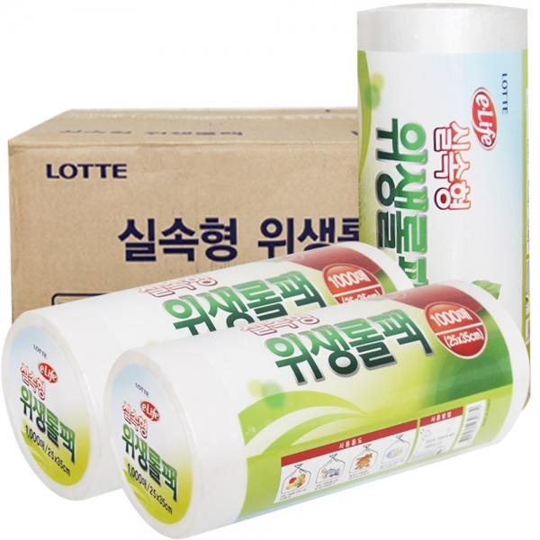 (BOX)롯데위생롤백(실속형)25x35x1000매_12개입