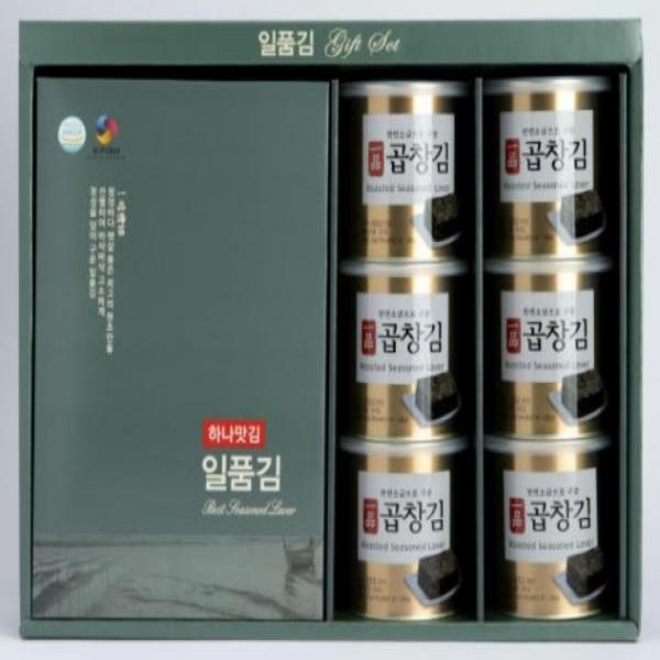 일품 조미 곱창김6캔 파래 전장김 5입 선물세트