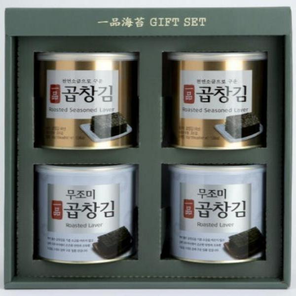 일품 조미 무조미 곱창김 혼합세트 캔김 선물세트 4캔