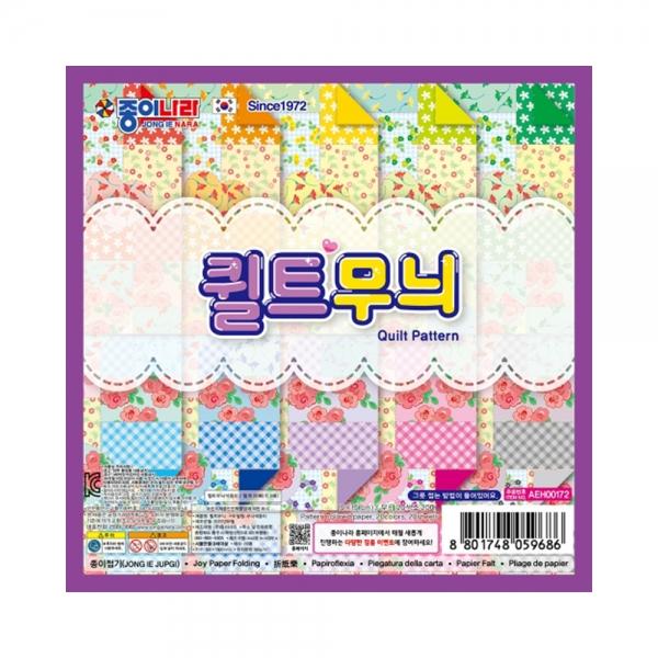 f20 130032 종이나라 1500 퀼트무늬 양면색종이 20색 20매 15x15cm 1개 1개입