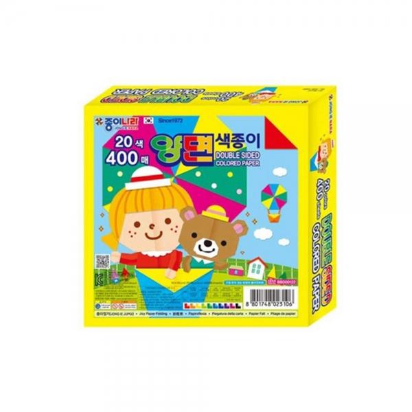 f20 124744 종이나라 양면색종이 20색 400매 1개 1개입