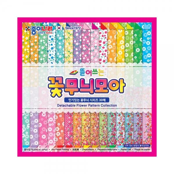f20 122641 종이나라 뜯어쓰는 꽃무늬모아 색종이 60색 30매 15x15cm 1개 1개입