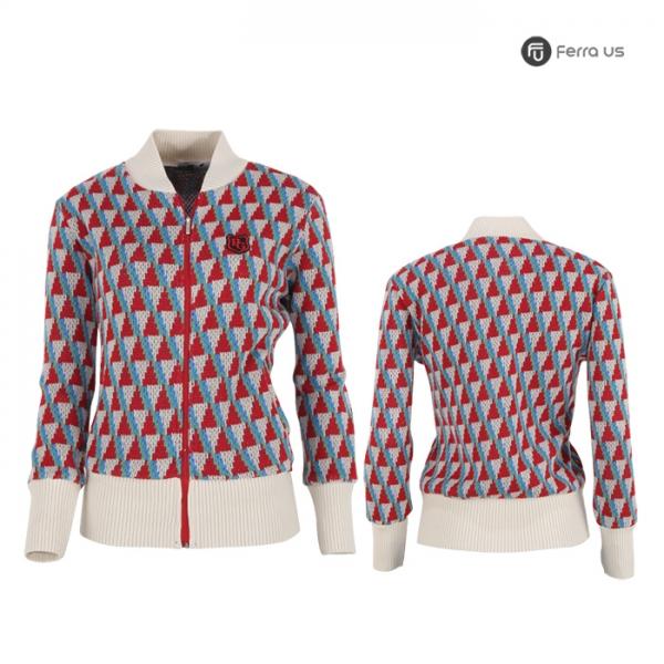 페라어스 여성 삼각패턴 골프 니트가디건 AOJN7016S1