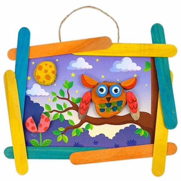 나무조각 창의액자-부엉이