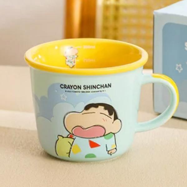 짱구 투톤 눈금 러블리 세라믹 머그컵 340ml-블루