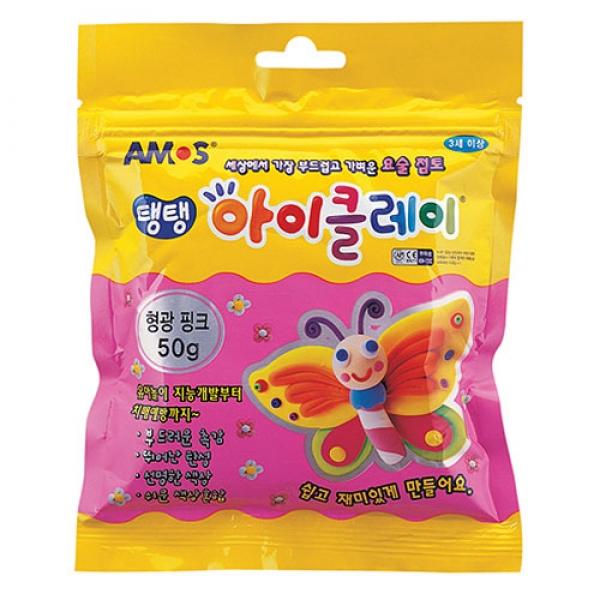 아모스)탱탱 아이클레이(50g/형광핑크)