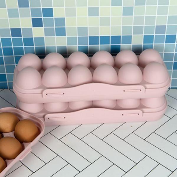 계란 달걀 보관용기 핑크