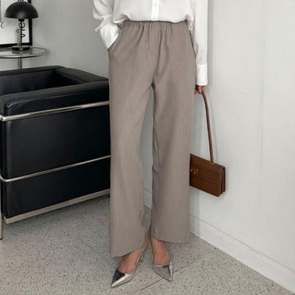 와이드 밴딩 슬랙스 팬츠