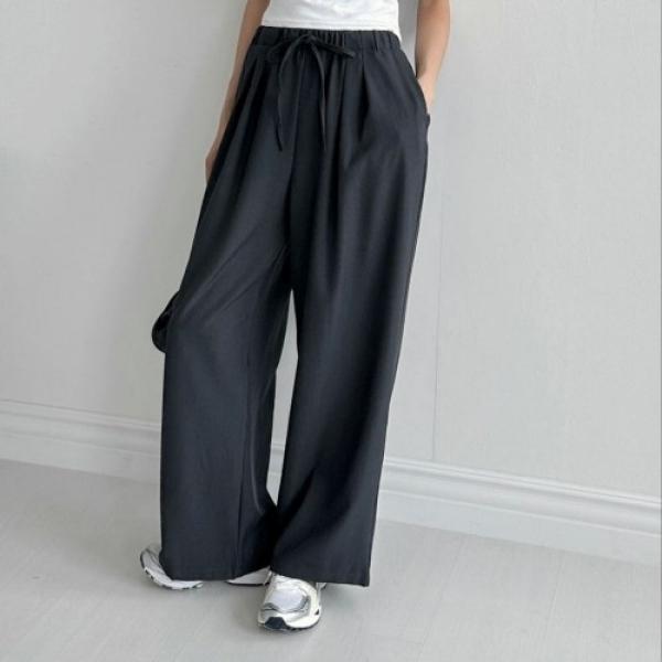 찰랑 와이드 밴딩 팬츠
