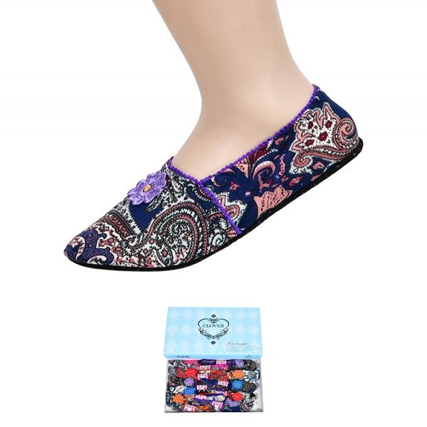 다양한 페이즐리 패턴 미끄럼방지 여성 덧신