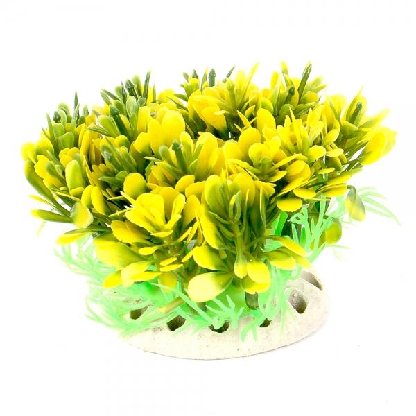 어항꾸미기 열대어 은신처 인조 수초 꽃 노랑