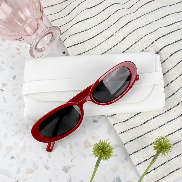 캣아이 타원형 선글라스 레드