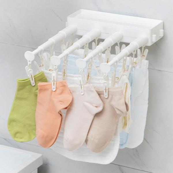 무타공 양말 속옷 건조대 벽걸이 빨래 건조대 멀티클립
