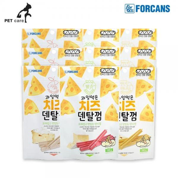 포켄스 과일먹은 치즈덴탈껌 100g (9개세트) (3종 x 3개)