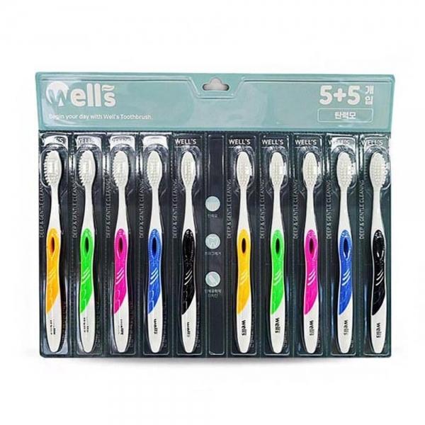 곡선 라운딩 헤드 5+5 칫솔 프라그 치석 관리