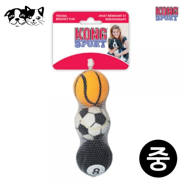 Kong 에어 독 스포츠볼 중 (ABS2) 3P (강아지 장난감) (랜덤발송)