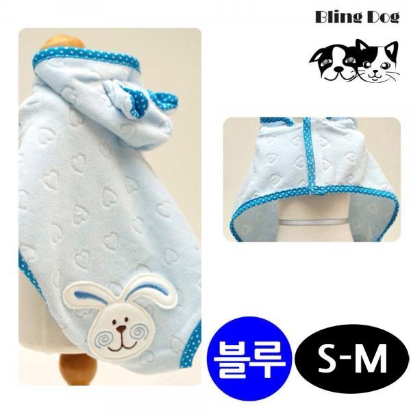 블링독 강아지 목욕가운 (블루) (S-M)