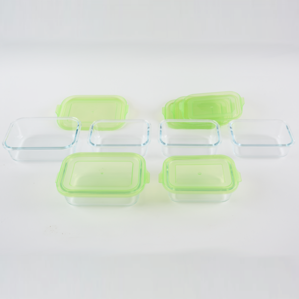 오븐 글라스 내열유리용기 직사각 6종세트 밀폐용기