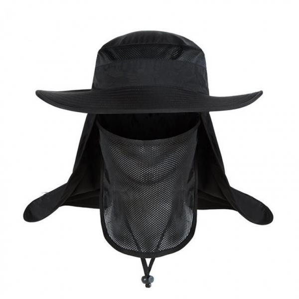 얼굴 풀커버 등산모자 햇빛차단 목가림 캠핑모자(블랙)