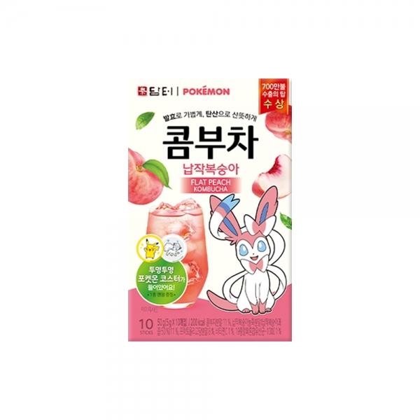 담터  탄산 콤부차 발효차 음료 납작복숭아 10T