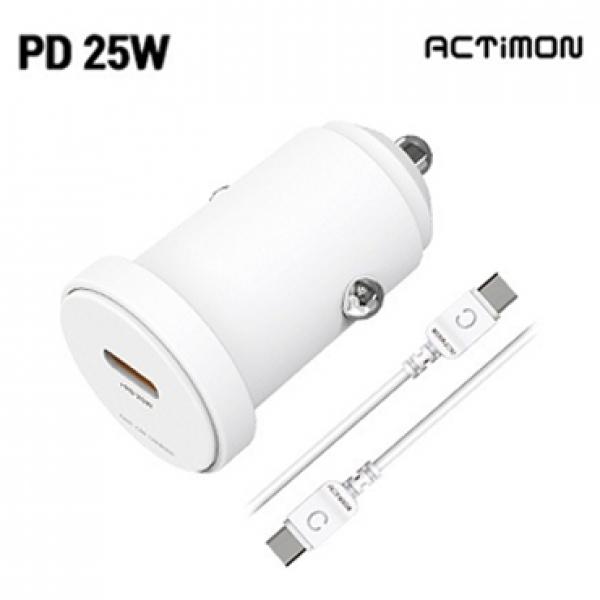 엑티몬 PD 25W PPS 초고속 차량용충전기 [5V/3A/9V/2.77A/12V/2.08A] 분리형/CTOC케이블 포함