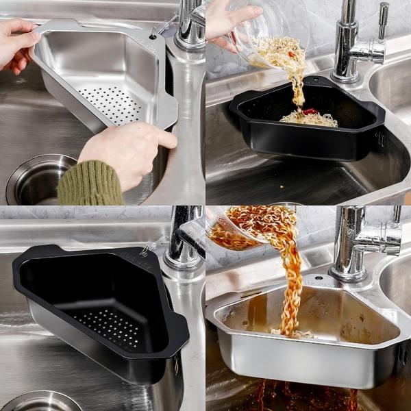 깔끔스텐 싱크대 음식물 수거통 바구니 수세미 거치대