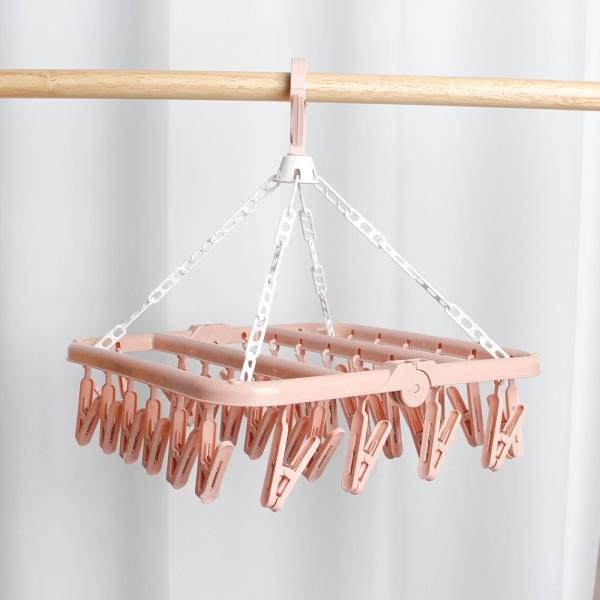 다용도 의류 양말 속옷 빨래 건조대 집게 걸이 32클립