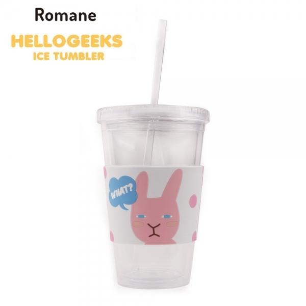 로마네 헬로긱스 이중 아이스 텀블러 빨대컵 (도나)