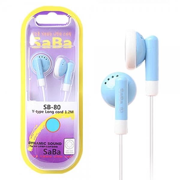사바 스마트폰 이어폰 SB-80 (블루)