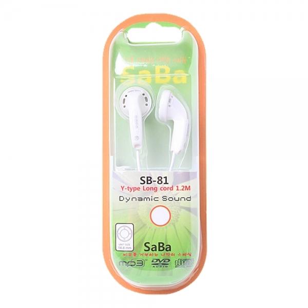 사바 스마트폰 이어폰 SB-81 (화이트)