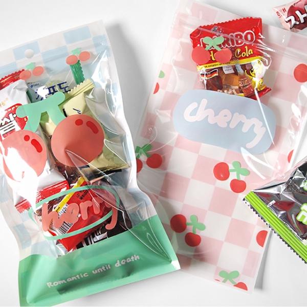 체크 패턴 지퍼백(디자인랜덤) 10개입