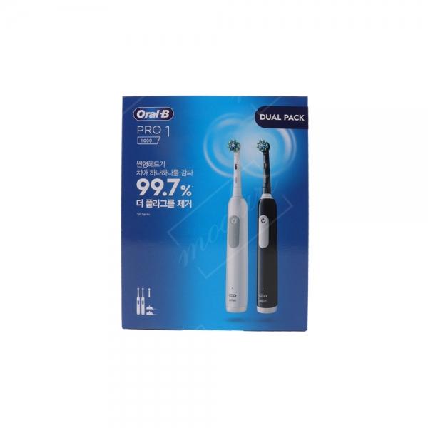 오랄비 프로1000 전동칫솔 화이트블랙세트