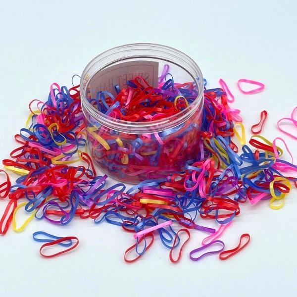 컬러 머리끈 헤어끈 고무줄세트 500pcs