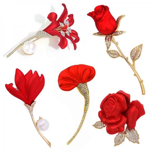 5월 특선 어버이날 스승의날 붉은 꽃 카네이션 브로치