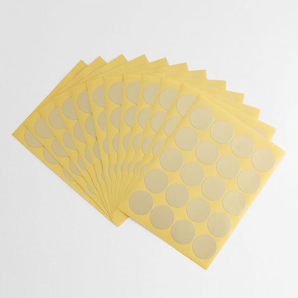 20mm 컬러 원형스티커 12매세트(골드)단색스티커